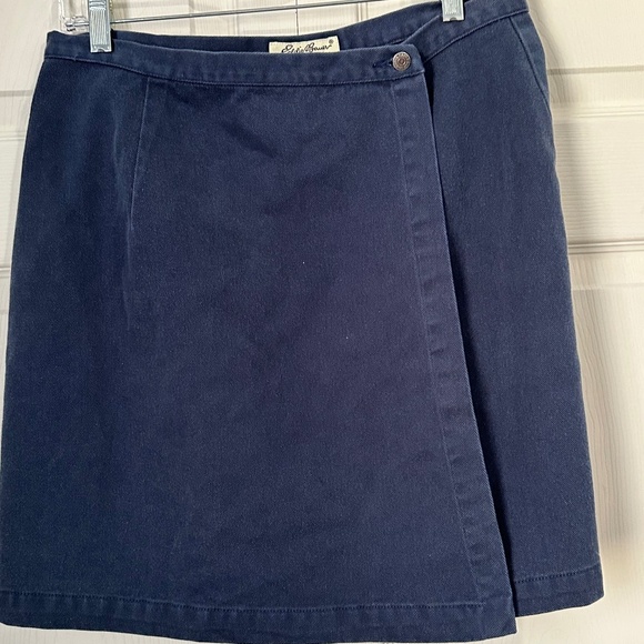 Eddie Bauer Wrap Around Skirt Blue Size 14p Petite - Picture 1 of 3
